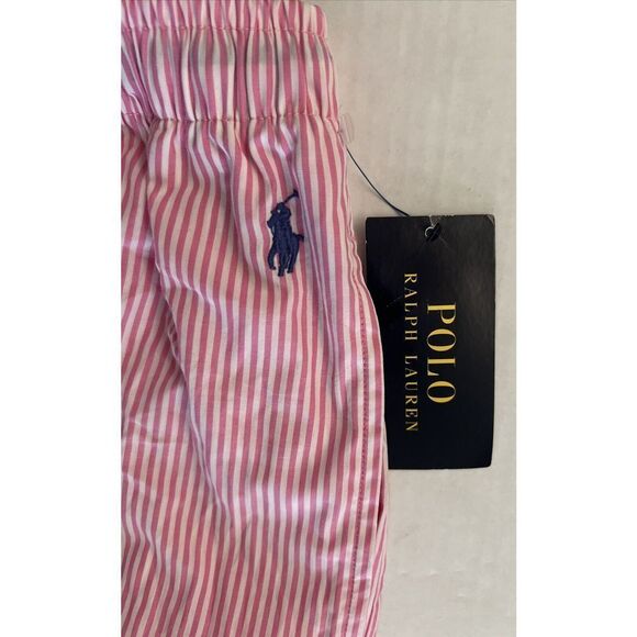 Polo Ralph Lauren Mens Sz Large Pink/White Sleep Pony Cotton Lounge Pants - Picture 3 of 8